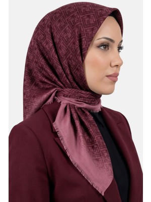 Hadiora Kadın Pembe F Desenli Flamlı Eşarp