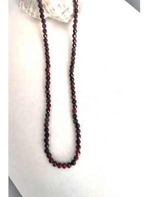 c-bhadu naturel Sertifikalı 4 mm Lal Garnet Granat Doğal Taş Kolye