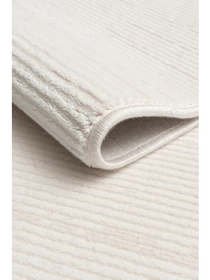 Ecosia %100 Akrilik Krem Sade Düz Yumuşak Modern Halı Salon Mutfak Antre Yolluk Oturma Odası Halısı P531G