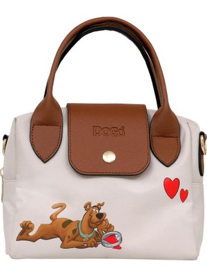 Dogo Kadın Vegan Krem Medium El Çantası - Warner Bros Scooby Doo Found Love Tasarım