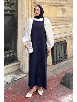 Gabardin Tesettür Jile Lacivert