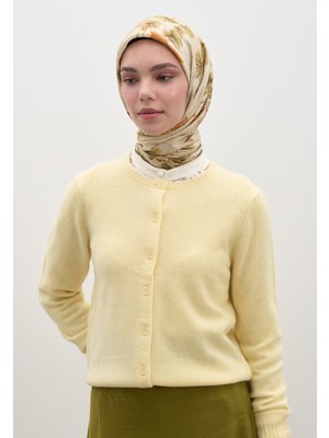 Fresh Scarfs Fall Breeze Desen Pamuklu Viskon Eşarp Haki