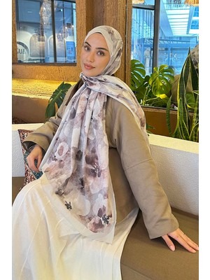 Lamelif Batik Çiçek Desen Bambu Şal Taş