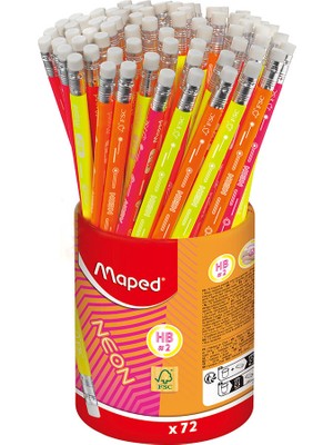 Maped Black Pep's Neon Silgili Kurşun Kalem Hb 853789FC
