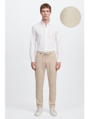 Altınyıldız Classics 360 Her Yöne Esneyen Slim Fit Yan Cepli Diagonal Desenli Esnek Casual Pantolon