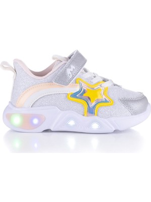 Marco Kids Kız Çocuk Işıklı Ayakkabı Gümüş 26Y315