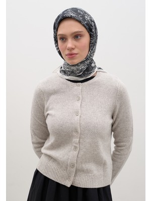 Fresh Scarfs Secret Elegance Desen Pamuklu Viskon Eşarp Lacivert