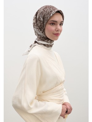 Fresh Scarfs Secret Elegance Desen Pamuklu Viskon Eşarp Acı Kahve
