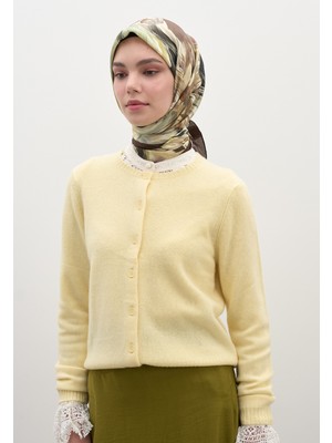 Fresh Scarfs Vanilla Blossom Desen Pamuklu Viskon Eşarp Çikolata Kahve