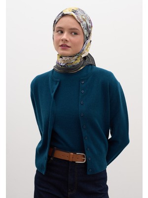 Fresh Scarfs Jasmine Joy Desen Pamuklu Viskon Eşarp Füme