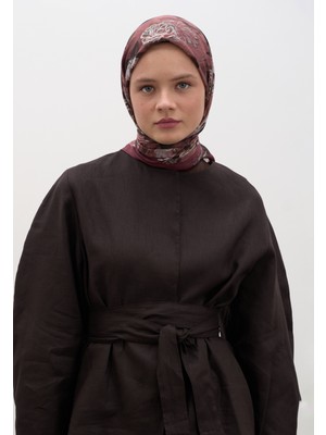 Fresh Scarfs Magnolia Desen Pamuklu Viskon Eşarp Bordo
