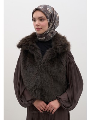 Fresh Scarfs Reverie Desen Pamuklu Viskon Eşarp Füme