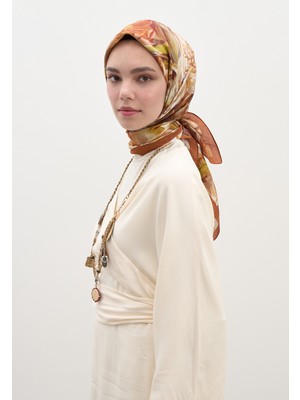 Fresh Scarfs Nerissa Desen Pamuklu Viskon Eşarp Kiremit