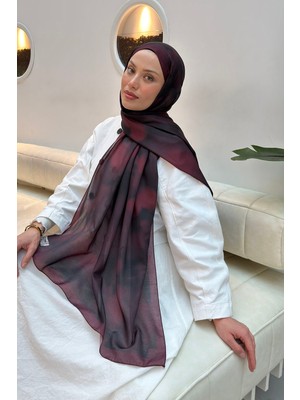 Lamelif Batik Desen Soft Şal Bordo