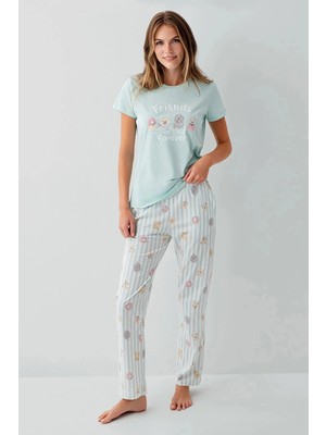 Çamaşır Kenti Rolypoly RP3810-S Kadın Kısa Kol Pijama Takımı