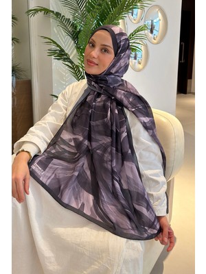 Lamelif Brush Desen Soft Şal Eflatun