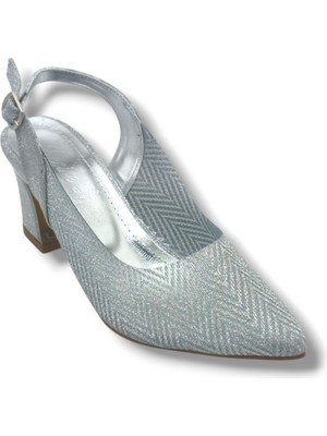 Desire Shoes Desire 354-26 Simli Mozaik Desenli Nikelajlı Kalın Topuk Kadın Ayakkabı