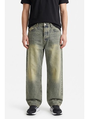 Respire Erkek Yıkama Detaylı Baggy Jean Bej