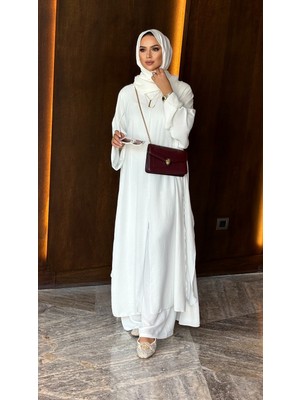 Sevanna Venedik Yırtmaç Detaylıtunik & Pantolon Takım