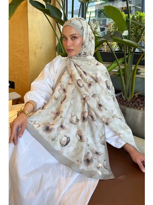 Lamelif Çiçek Desen Lara Soft Şal Mint Yeşili