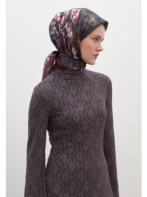 Fresh Scarfs Madeleine Desen Pamuklu Viskon Eşarp Gülkurusu