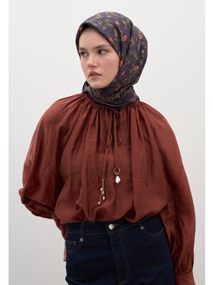 Fresh Scarfs Leana Desen Pamuklu Viskon Eşarp Mor