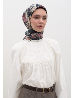 Fresh Scarfs Judith Desen Pamuklu Viskon Eşarp Petrol