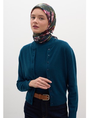 Fresh Scarfs Madeleine Desen Pamuklu Viskon Eşarp Petrol