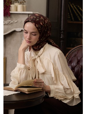 Fresh Scarfs Leana Desen Pamuklu Viskon Eşarp Bordo