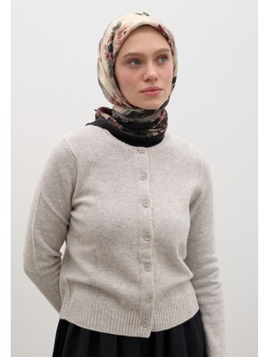 Fresh Scarfs Marielle Desen Pamuklu Viskon Eşarp Siyah