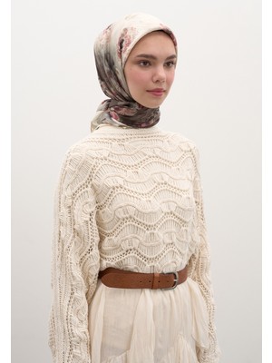 Fresh Scarfs Marielle Desen Pamuklu Viskon Eşarp Bej