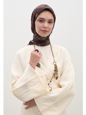Fresh Scarfs Evelyne Desen Pamuklu Viskon Eşarp Mürdüm