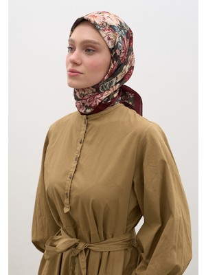Fresh Scarfs Judith Desen Pamuklu Viskon Eşarp Bordo