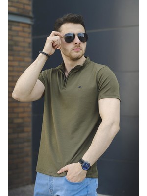 Oksit Roderick Hakim Yaka Petek Kumaş Yarım Fermuarlı Erkek Tshirt