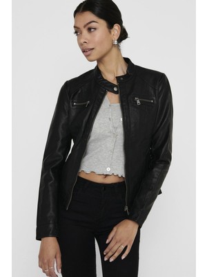 Only 15081400 Only Onlbandıt Faux Leather Bıker Otw Noos Kadın Deri Mont Black