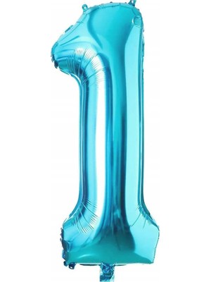 Parti Adresi Rakam Folyo Balon 1 Mavi Renk 76 Cm - 34”