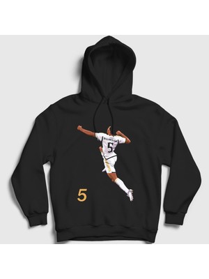 Presmono Unisex Siyah Jude Bellingham Goal Futbol Kapüşonlu Sweatshirt
