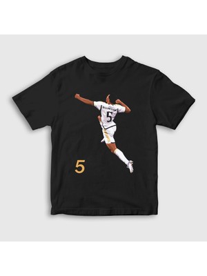 Presmono Unisex Çocuk Siyah Jude Bellingham Goal Futbol T-Shirt