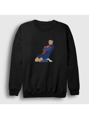 Presmono Unisex Siyah Kylian Mbappe Goal Futbol Sweatshirt