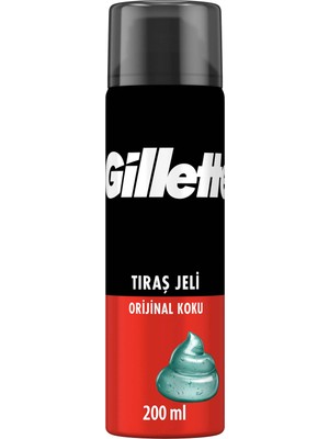 Gillette 200 ml Tıraş Jeli Orijinal Koku ile Pürüzsüz Tıraş ve Kolay Uygulama Sağlar