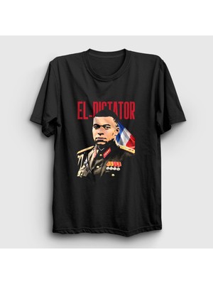 Presmono Unisex Siyah El Dictator Kylian Mbappe Futbol T-Shirt