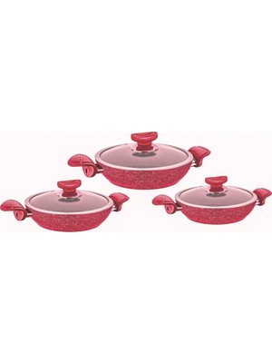Oms Granit Sahan Set 6 Parça 18 - 20 - 22 cm