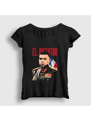 Presmono Kadın Siyah El Dictator Kylian Mbappe Futbol T-Shirt