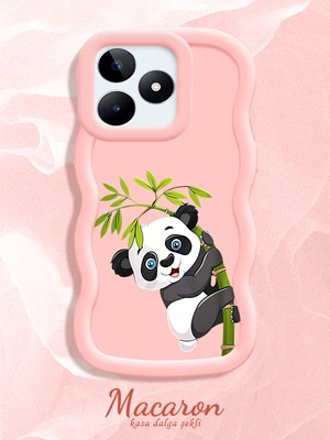 HONTINGA Realme Note 50 Uyumlu Kılıf Düşüme Önleyici Basitlik Anti Düşme Kamera Koruyucu Basit Pembe Yumuşak Silikon Couple Telefon Kılıfı Panda Desen K9-0266