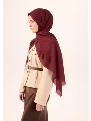 Silk Home Pamuk Polyester Liva Şal Bordo Dokulu Nefes Alan Doğal Yapılı 90X200