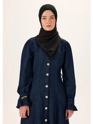 Silk Home Pamuk Polyester Liva Şal Siyah Dokulu Nefes Alan Doğal Yapılı 90X200