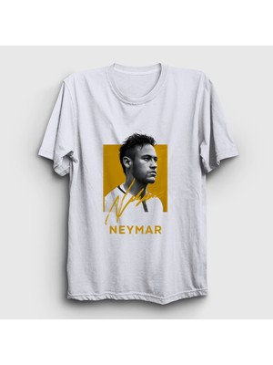 Presmono Unisex Beyaz Signature Neymar Futbol Soccer T-Shirt