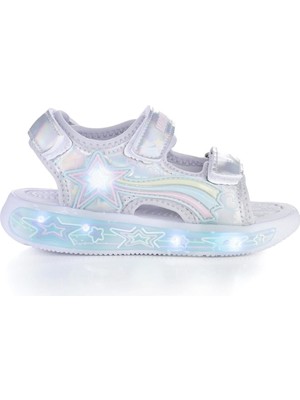 Marco Kids Kız Çocuk Işıklı Sandalet Gümüş 26Y210