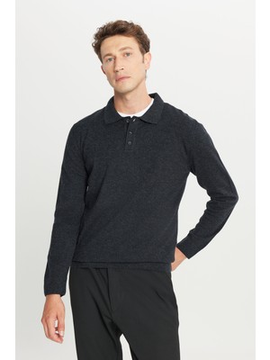 Altınyıldız Classics Yünlü Standart Fit Normal Kesim Polo Yaka Triko Kazak