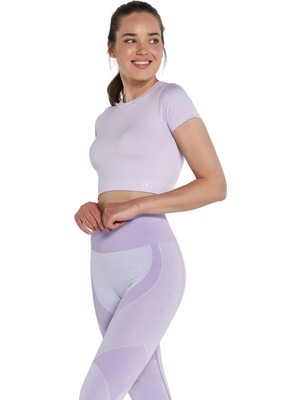 Jerf Captiva Yumuşak Dokulu & Esnek Crop Top Mor